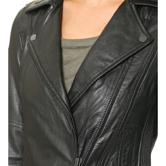 Joie “Davey” Caviar Black 100% Leather Jacket - Picture 2 of 8